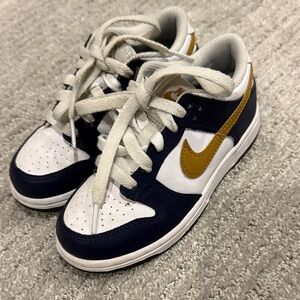 Nike Kids' White and Gold Sneakers